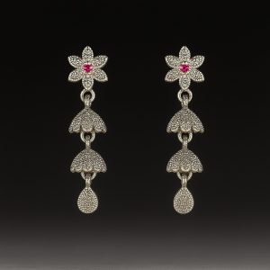 Gulab Phool Drop Earrings – Oxidised Artificial Jewellery for Women