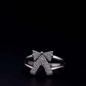 Bow of Elegance Ring – designer artificial bow‑knot statement ring with pavé stones, free shipping India