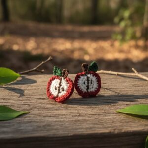 3. lightweight handmade apple stud earrings