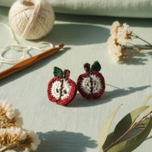 2. cute fruit-themed crochet earrings for women