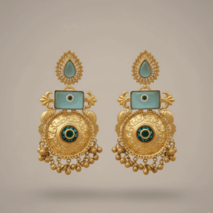 Kashmiri Gold Handcrafted Earrings – The Pahalgam Grace by The Ethnic Loop