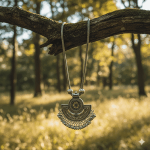 Antique Finish Oxidised Silver Necklace – Boho Jewellery by The Ethnic Loop