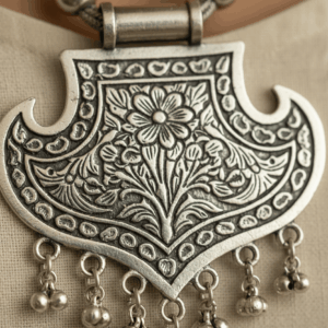 Handcrafted oxidised silver necklace for women – ethnic statement jewellery