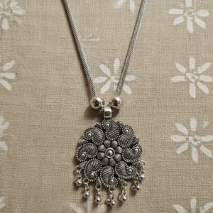 Oxidised silver necklace for women – handcrafted by The Ethnic Loop