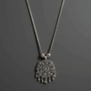 Handcrafted oxidised silver necklace with floral pendant – The Ethnic Loop