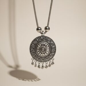 Handcrafted oxidised silver necklace for women – The Ethnic Loop